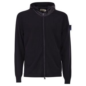Premiata Men Wool Cardigan With Nylon Hood